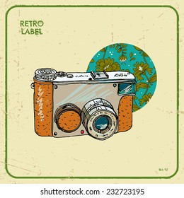 Vector illustration of an retro camera.