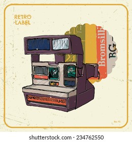 Vector illustration of an retro camera.