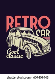 vector illustration. retro car cool classic. vintage graphic design for t-shirts