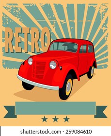 Vector illustration of retro car poster