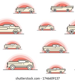 Vector Illustration von Retro-Auto nahtlos Muster.