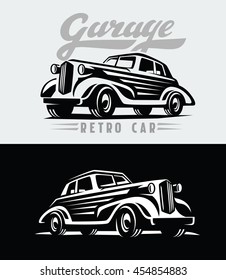 vector illustration of a retro cars emblem