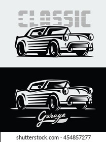 vector illustration of a retro cars emblem