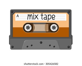 A vector illustration of a retro cassette tape.
Retro Cassette Tape Icon Illustration.
Vintage music tape from the 1980s.