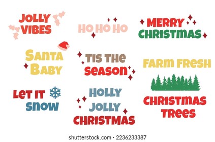 ilustración vectorial del paquete de Navidad retro.