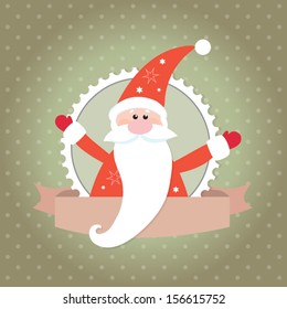 Vector illustration for retro christmas card. Santa claus