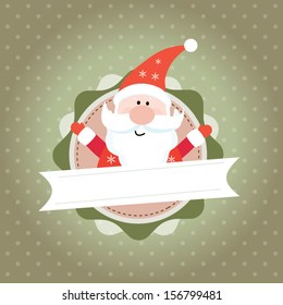 Vector illustration for retro christmas card. Santa claus
