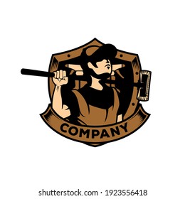 vector and illustration of retro cleaning service logo