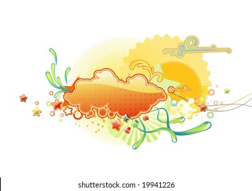 Vector illustration of Retro colorful  Candy background