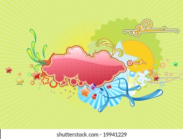 Vector illustration of Retro colorful  Candy background