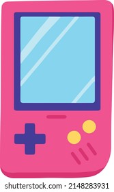  Vector illustration of retro console in 90s style