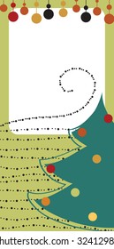 Vector Illustration of retro design Christmas greeting card with copy space for your text
