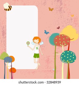 Vector Illustration of retro design greeting card with copy space for your text