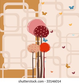 Vector Illustration of retro design greeting card