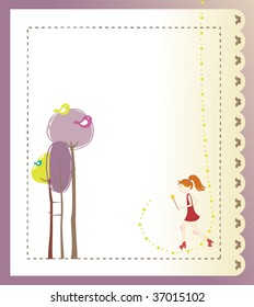 Vector Illustration of retro design greeting card with copy space for your text