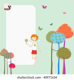 Vector Illustration of retro design greeting card with copy space for your text