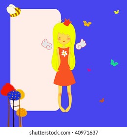 Vector Illustration of retro design greeting card with copy space for your text