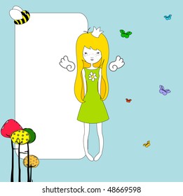 Vector Illustration of retro design greeting card with copy space for your text