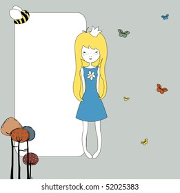 Vector Illustration of retro design greeting card with copy space for your text