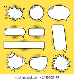 Vector illustration of a retro dialog box in cartoon style, for comics