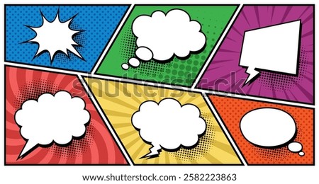 Vector illustration of a retro dialog box in cartoon style, for comics