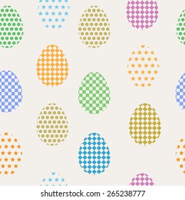 A vector illustration of a retro easter eggs seamless pattern background.