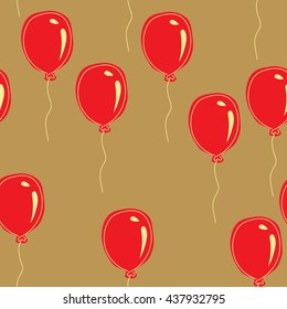  Vector illustration. Retro flat balloons pattern. Great for Birthday, wedding, anniversary, rewarding and winning design. Seamless background