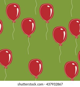 Vector illustration. Retro flat balloons pattern. Great for Birthday, wedding, anniversary, rewarding and winning design. Seamless background
