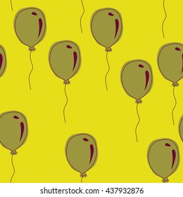  Vector illustration. Retro flat balloons pattern. Great for Birthday, wedding, anniversary, rewarding and winning design. Seamless background