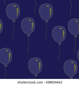 Vector illustration. Retro flat balloons pattern. Great for Birthday, wedding, anniversary, rewarding and winning design. Seamless background