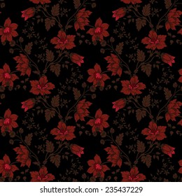 The vector illustration Retro floral seamless background