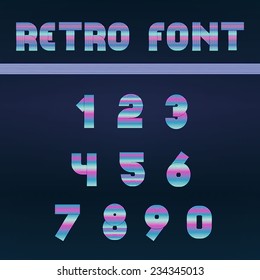 Vector Illustration of Retro Font Design, Website, Background, Banner. Strip Alphabet for Vintage Advertising Words Template for Your Holidays or Party Text