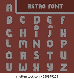 Vector Illustration of Retro Font Design, Website, Background, Banner. Strip Alphabet for Vintage Advertising/ Words Template for Your Text