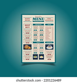 Vector Illustration Of Retro Food Menu