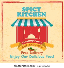 vector illustration of retro food poster