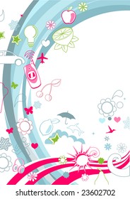 Vector illustration of  retro funky Background