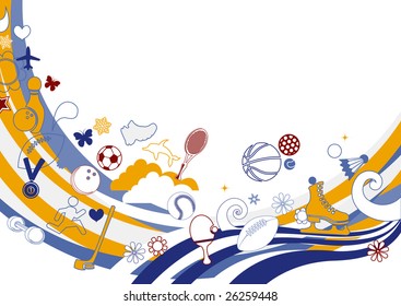 Vector illustration of  retro funky Background
