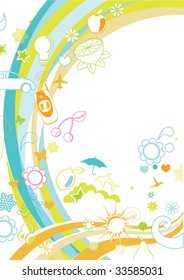 Vector illustration of  retro funky Background