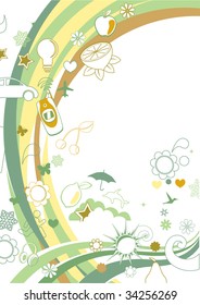 Vector illustration of  retro funky Background