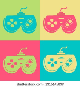 Vector Illustration of Retro Game Controller for E-sports. A Cute Graphic Design Pattern for Template, Shirt, Layout, Products, Background and More. 