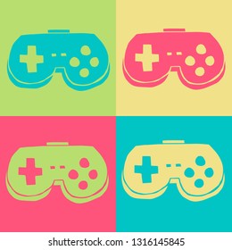 Vector Illustration of Retro Game Controller for E-sports. A Cute Graphic Design Pattern for Template, Shirt, Layout, Products, Background and More. 