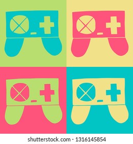 Vector Illustration of Retro Game Controller for E-sports. A Cute Graphic Design Pattern for Template, Shirt, Layout, Products, Background and More. 