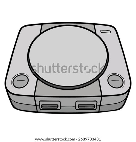Vector illustration of retro gaming console sticker game item icon perfect for play station video games entertainment fan cartoon flat isolated vector designs