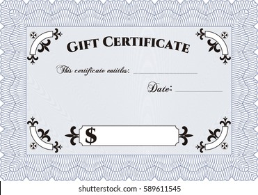 Ilustración vectorial de la plantilla de certificado de regalo retro
