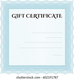 Icono del certificado de regalo retro en azul.

