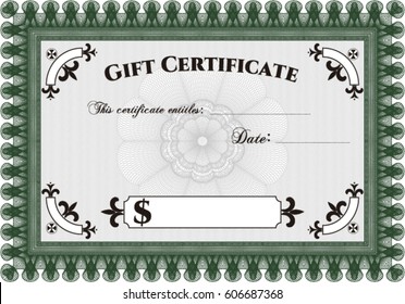 Vector illustration of Retro Gift Certificate template icon in Green