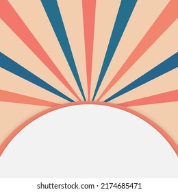 vector illustration retro grunge orange blue sunburst background template banner business social media advertising. Abstract sunburst design. Vintage colorful rising sun or sun ray,sun burst retro