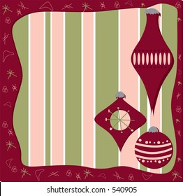 Vector illustration, retro holiday frame and design elements.