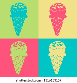 Vector Illustration of Retro Ice Cream Food. A Cute Graphic Design Pattern for Template, Shirt, Layout, Products, Background and More. 