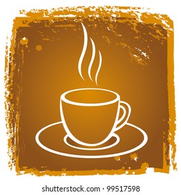 Vector illustration of retro icon hot coffee
